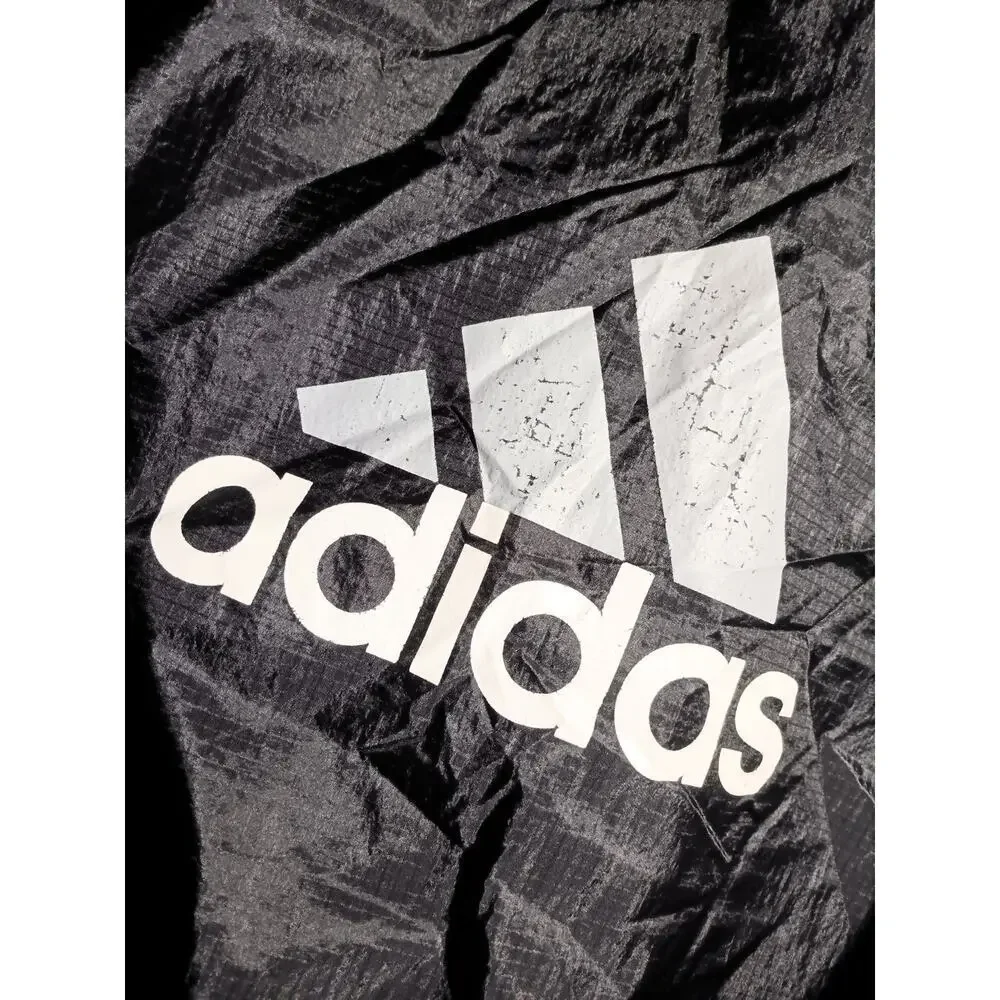 Vintage Adidas Pullover Windbreaker Jacket Men’s L Black White Logo Streetwear